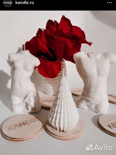 Подарочный набор свеча + подсвечник