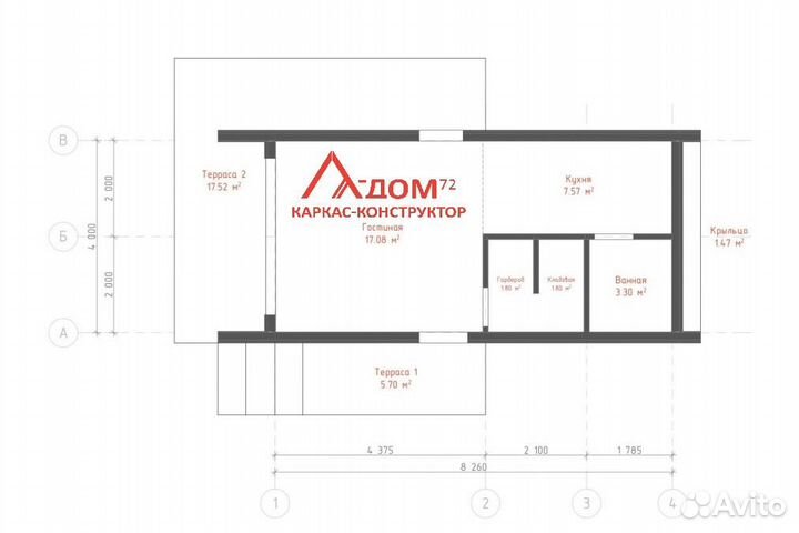 Каркас-конструктор дома barn hause 4*8