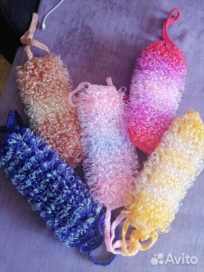 Мочалки ручной вязки