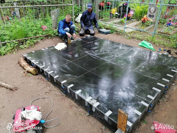 Установка памятников, благоустройство могилок