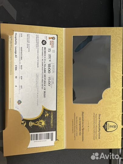 Билет на чемпионат мира 2018 (санкт-петербург)