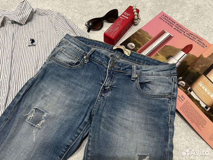 Джинсы женские рваные 44 46 W 30