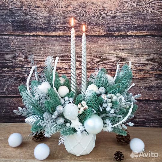 Новогодняя композиция+свечи