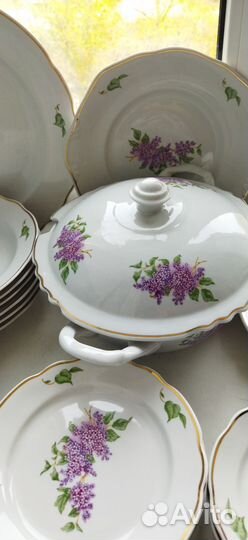 Сервиз столовый Сирень Дулево 70-х новый