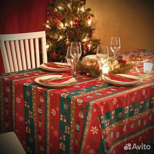 Скатерть Новогодняя Новая большая 200х145