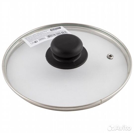 Крышка mallony 18см с пароотводом стекло, бакелит