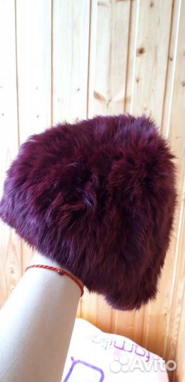 Шапка и шарф из меха кролика