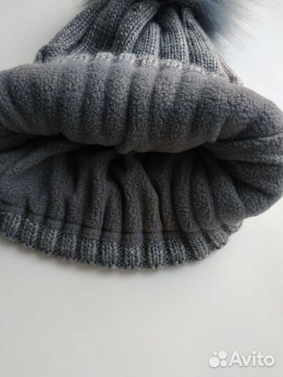 Новая теплая шерстяная шапка на флисе