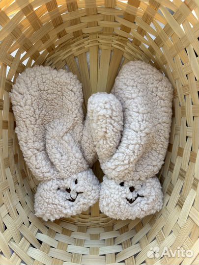 Варежки женские зимние пушистые