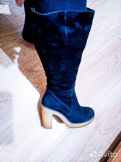 Сапоги женские 38 зима натуральная замша