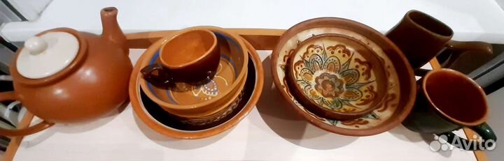 Глиняная, форфоровая посуда СССР и самовар