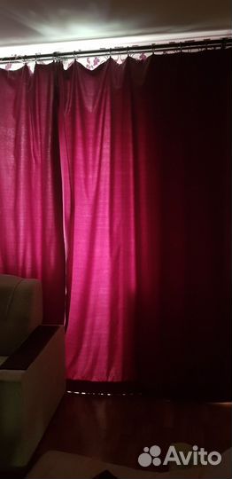 Бордовые шторы с тюлью + гардиной