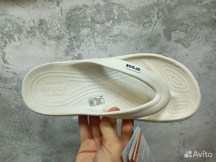 Шлепанцы Crocs white вьетнамки