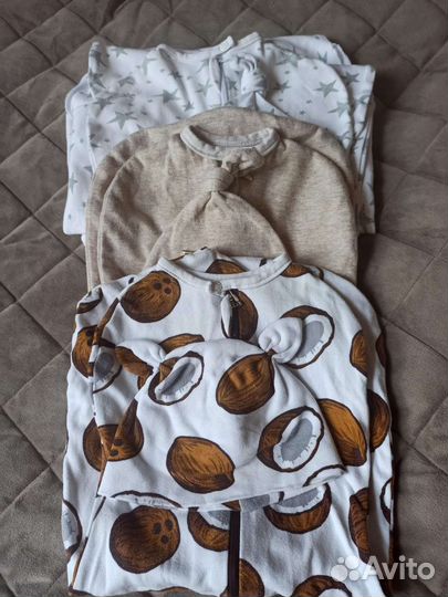 Пеленка кокон с шапочкой