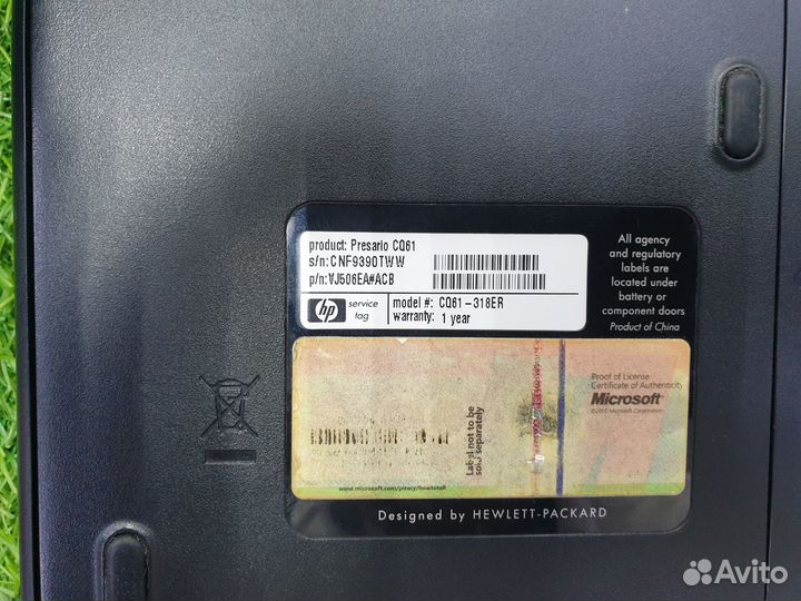 Ноутбук Compaq presario CQ61-331ER