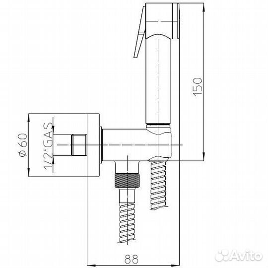 Гигиенический душ Bossini Paloma С69038B.030 хром