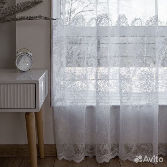 Микросетка с орнаментом тюль Элиза