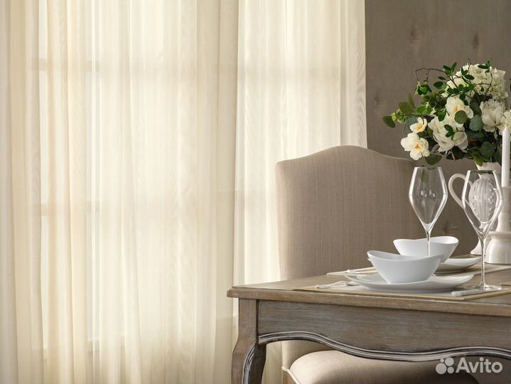 Тюль вуаль пошив доставка экрю