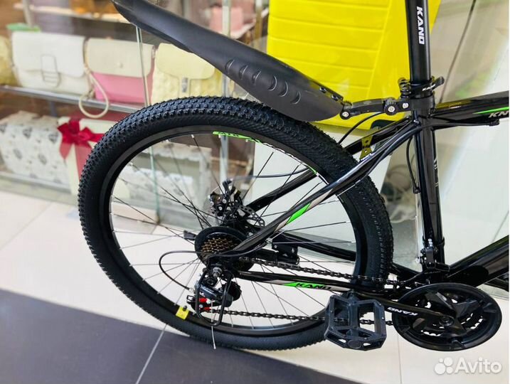 Велосипед на спицах Kano 198 26'' черный/зеленый