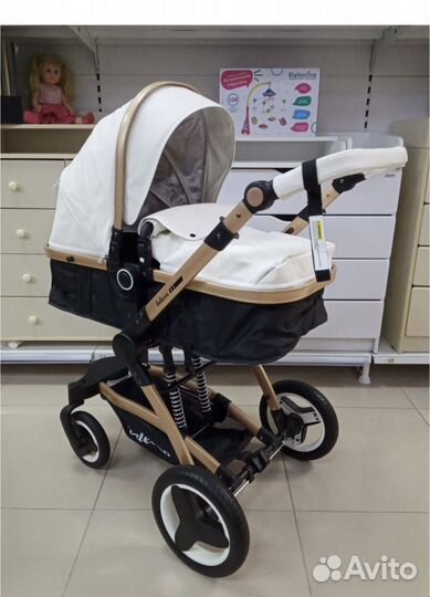 Коляска трансформер 3 в 1 belecco x6 белая