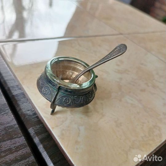 Солонки СССР стекло с ложечкой юммет