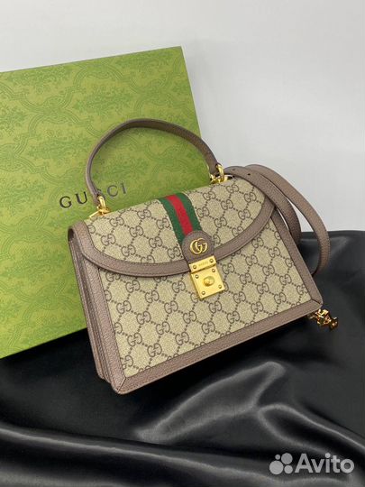 Женская сумка коричневая Gucci Ophidia на плечо