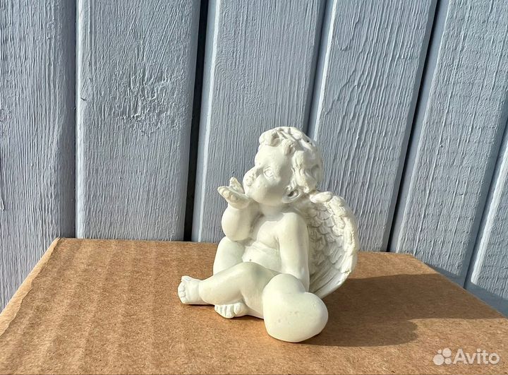 Ангел фигурка статуэтка ангелочек белый гипс