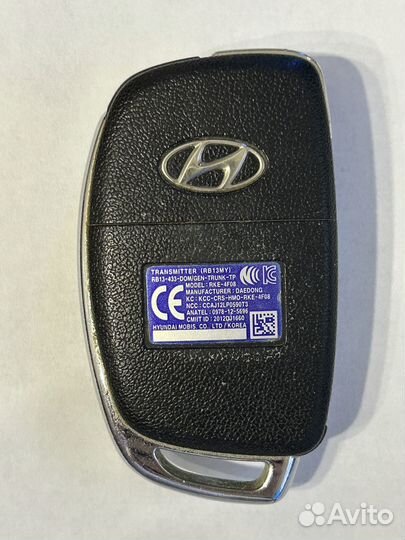 Ключ зажигания Hyundai Solaris I (оригинал)