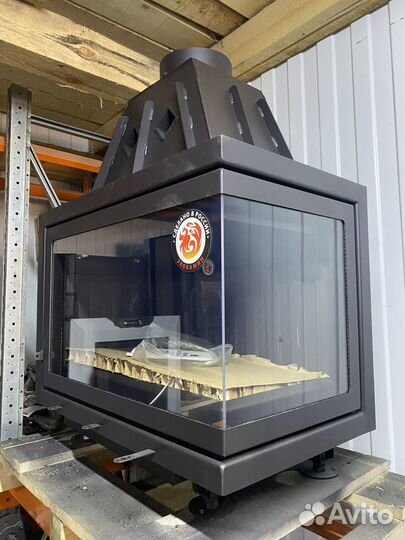 Камин Экокамин Альфа 700 RB два стекла правая черн