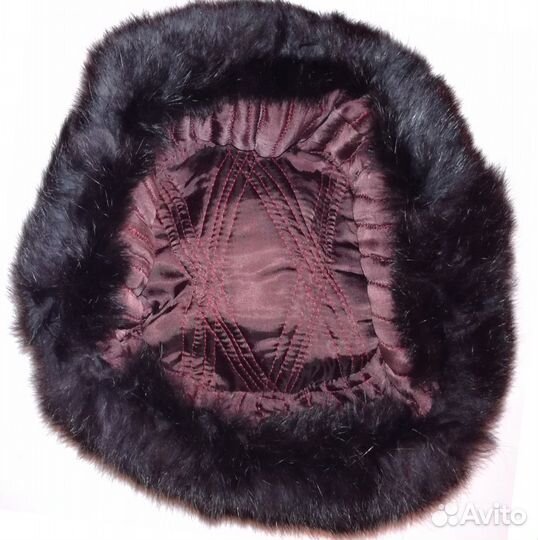 Шапка ушанка из меха кролика
