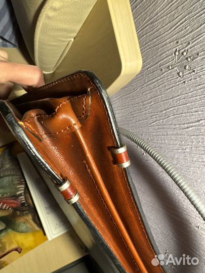 Портфель винтаж натуральная кожа коричневый