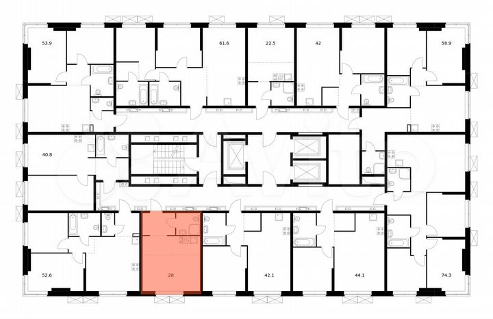 Квартира-студия, 28 м², 24/24 эт.