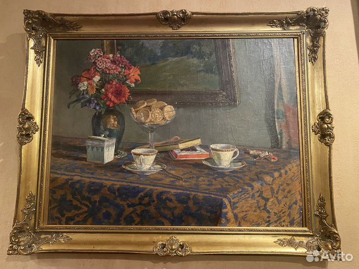 Картина маслом на холсте натюрморт 20 век