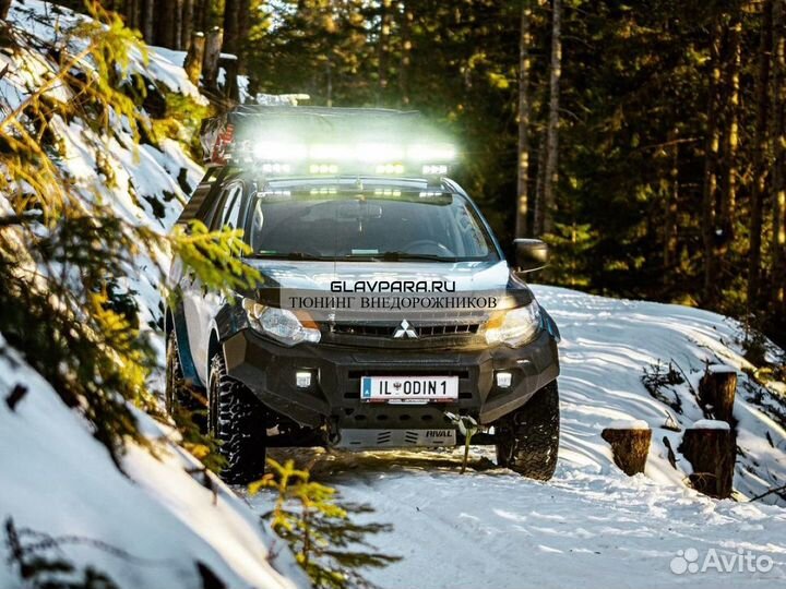 Бампер силовой передний rival алюминиевый черный M