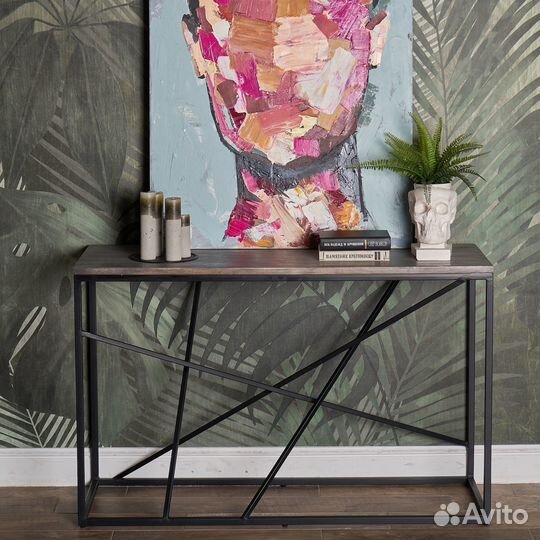 Консоль в прихожую серого цвета лофт