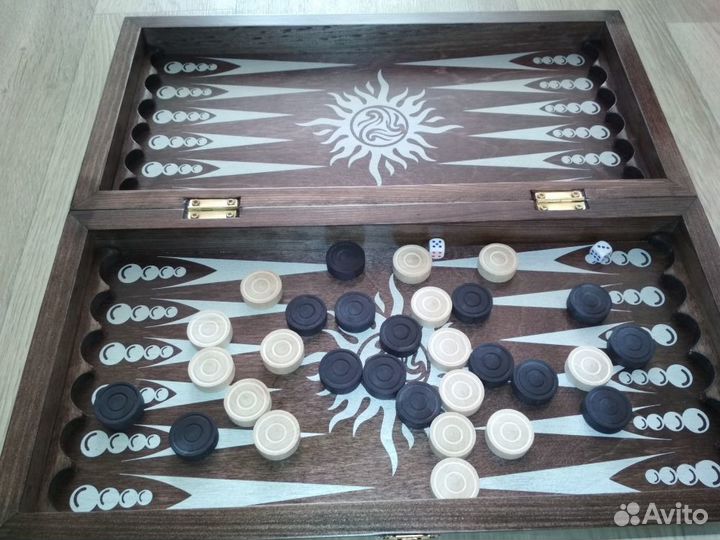 Игра 3 в 1 малая венге (нарды, шахматы, шашки)