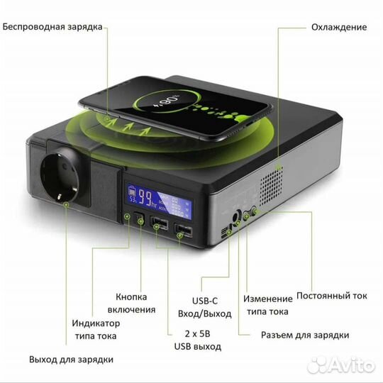 Внешний аккумулятор 220В, 41 600 мАч, 154Wh