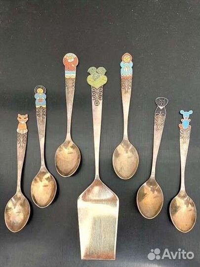 Набор чайный мельхиор репка