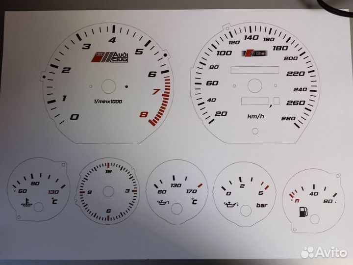 Шильдики приборов audi 100 c4