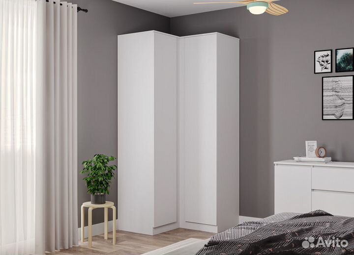 Шкаф угловой белый