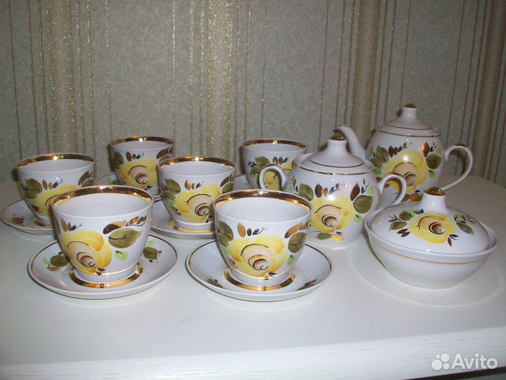 Чайный сервиз ручная роспись Полонне СССР