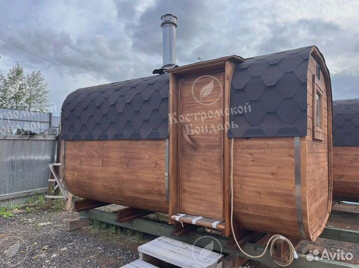 Баня бочка Квадро классика 4м