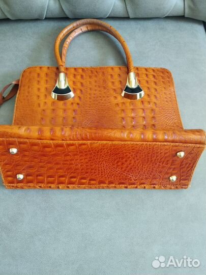 Сумка натуральная кожа светло-коричневая