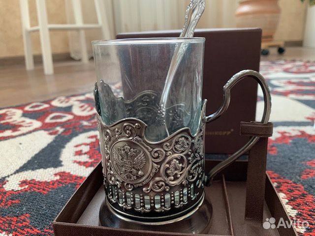 Подстаканник Отечество Долг Честь никелированный с