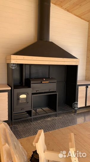 Мангальный комплекс, печь, мангальная зона, казан