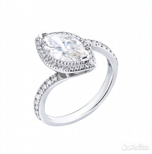 Кольцо эпл Якутские Бриллианты 1,10 ct J/SI2 Marqu