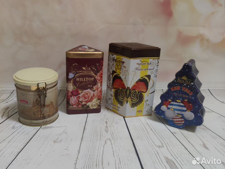 Жестяная банка из-под чая печенья 3 шт