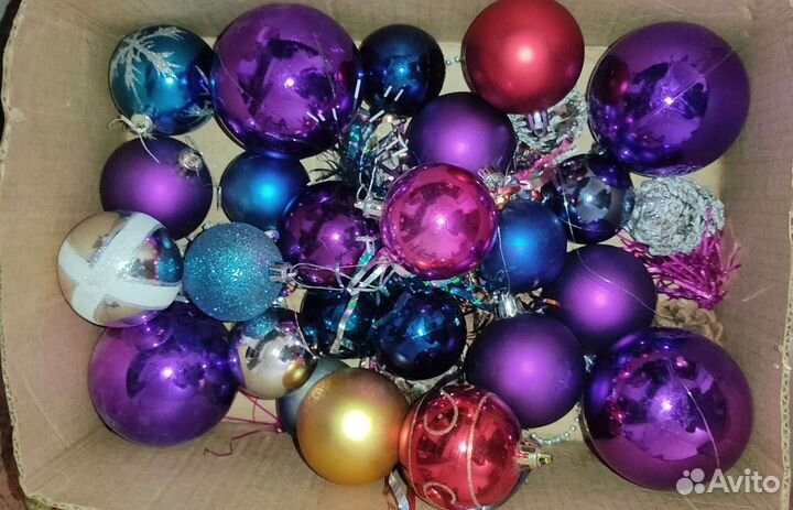 Новогодние украшения, шарики СССР, гирлянды
