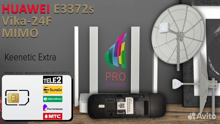 Роутер keenetic Extra huawei 3372s-153 Vika-24 mim