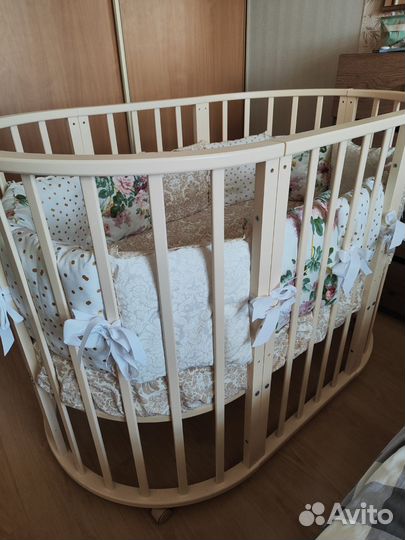 Детская кроватка-трансформер (круг-овал )